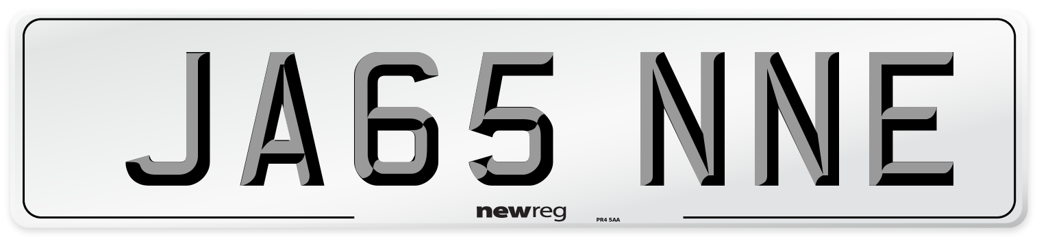 JA65 NNE Number Plate from New Reg